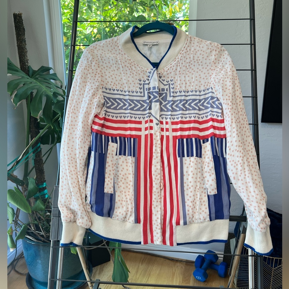 Lightweight Button Up Patterned Jacket - Brand: Conditions Apply -Size Small